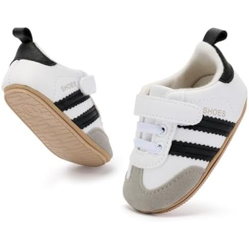 BACSAC Baby Shoes for Boys Girls Non Slip Low Top Infant Walking Shoes Breathable Comfort Toddler Walker Shoes Pull On Newborn Baby Sneakers 3 6 9 12 Months