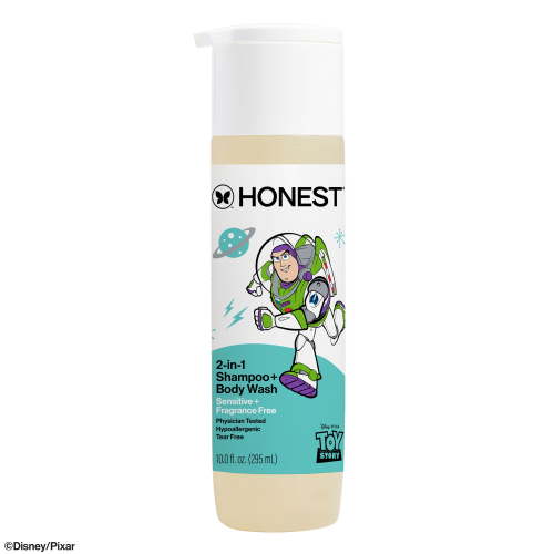 The Honest Company Disney Pixar's Toy Story 2-in-1 Shampoo and Body Wash, Fragrance Free, 10 fl oz