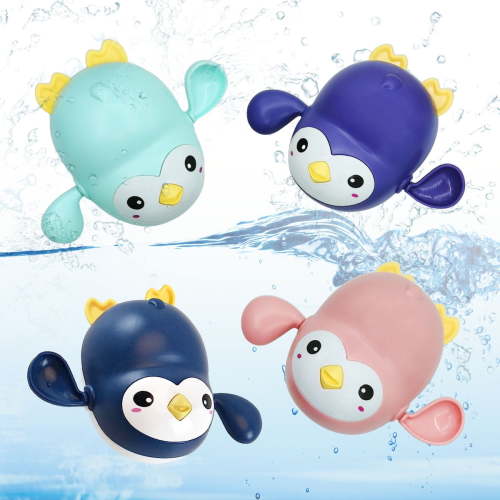 Syenll Bath Toys, 4 Pack Windup Water Toy for Boys Girls, Penguin Bath Toys, Funny Floating Pool Toys for Kids Toddlers