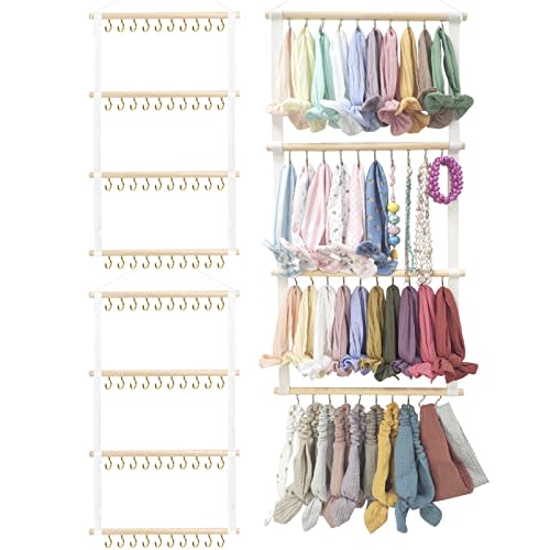 POVETIRE Headband Holder Head Bands Organizer for Girls, Baby Headbands Hair Accessories Organizer Storage Wall Hanging Decor for Nursery Toddler Girls Room