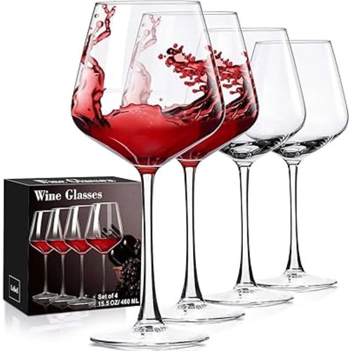 PARACITY Wine Glasses Set of 4, Hand Blown White and Red Wine Glasses, Burgundy Wine Glass, Christmas Gifts, 16oz Red Wine Glasses for Women, Men, Wedding and Birthday