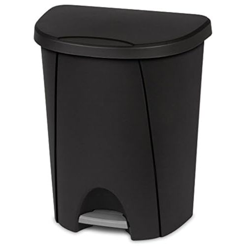 STERILITE 1094901094900404 BLK Step Can, 6.6 Gallon, Black