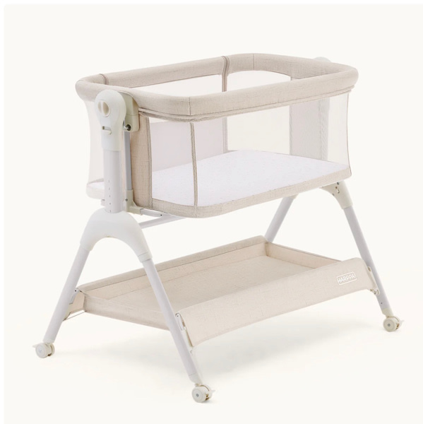 HARPPA Cuddly Sway | 3-in-1 Rocking Baby Bassinet & Bedside Sleeper with Anti-Reflux Mattress for Newborns | Attaches to Bed, Adjustable Height, Tool-Free Setup, Portable Wheels, CPSC Certified, Gentle Rocking Motion | Ideal for Infants, Safe Co-Sleeping
