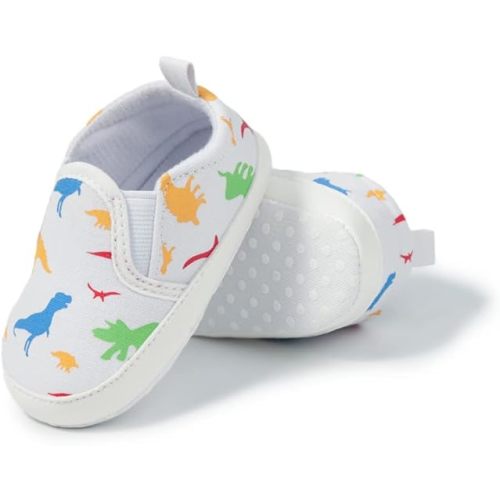 Meckior Infant Baby Girls Boys Canvas Shoes Soft Sole Toddler Slip On Newborn Crib Moccasins Casual Sneaker Austin Boy's Flat Lazy Loafers First Walkers Skate Shoe