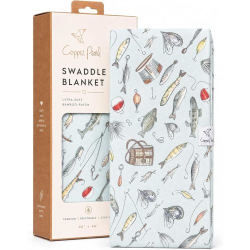 Copper Pearl Swaddle Blankets for Newborns | Soft Stretchy Receiving Blankets for Boys and Girls | Large 46 x 46 Inch Baby Blankets | Lightweight and Breathable Swaddles | Trout
