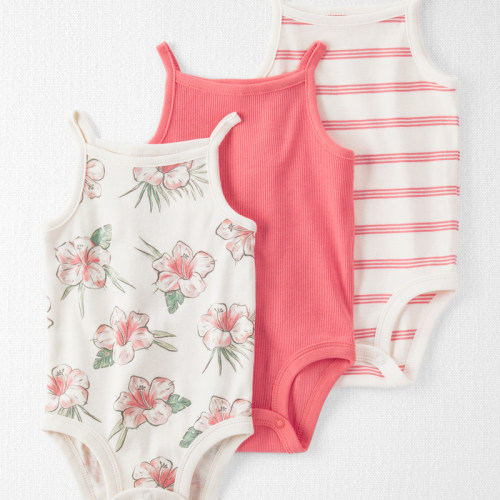 Hibiscus Baby 3-Pack Organic Cotton Rib Bodysuits | Carter’s Oshkosh Canada