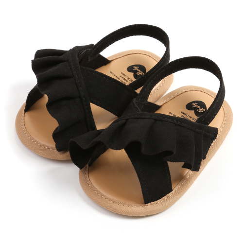 Michellecmm Baby Girl Summer Sandals, Cute Ruffle Flats Non-Slip Soft Sole Infant First Walkers