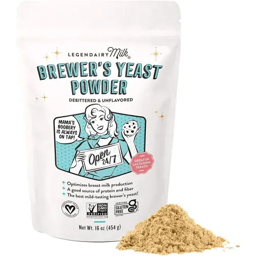 Legendairy Milk Brewer's Yeast Powder for Lactation Cookies (16oz) - Increase Breast Milk Supply - Debittered, Unflavored, Non-GMO & Gluten Free Lactation Supplement for Breastfeeding Support