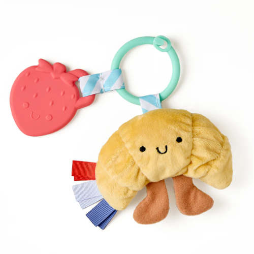 Itzy Pal Natural Plush Teether Sensory Travel Toy | Croissant