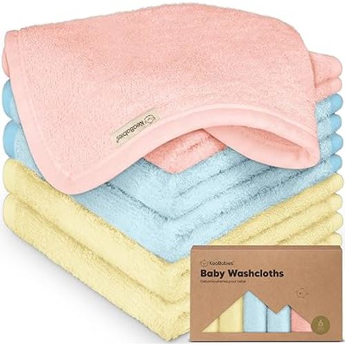 6-Pack Baby Washcloths - Soft Viscose from Bamboo Washcloth, Baby Wash Cloths for Newborn, Kids, Bath Baby Towels, Face Towel,Face Cloths for Washing Face(Candy Pop)