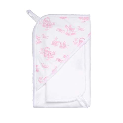 Pink Toile Hooded Towel