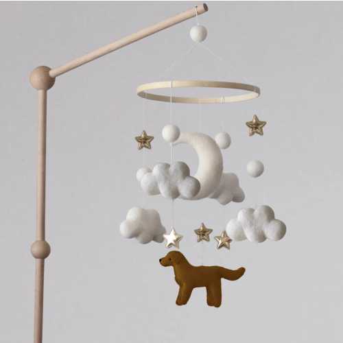 Dreamy Dog Baby Mobile - Minimalistic - Dog Mom - Puppy - Labrador - Retriever- Baby Shower Gift - Nursery Decor - Baby Girl Boy - Moon