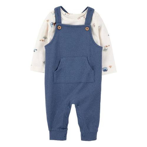 Baby Boys Carter's 2-pc. Long Sleeve Tee & Waffle Knit Coverall Set