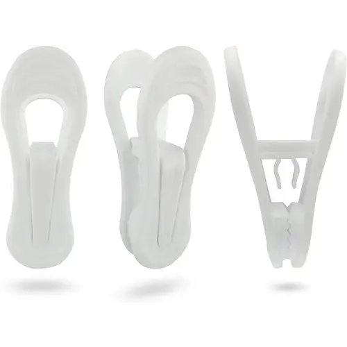 Hanger Clips 30 Pack, Multi-Purpose Hanger Clips for Hangers, White Finger Clips for Plastic Clothes Hangers, Pants Hangers Clips