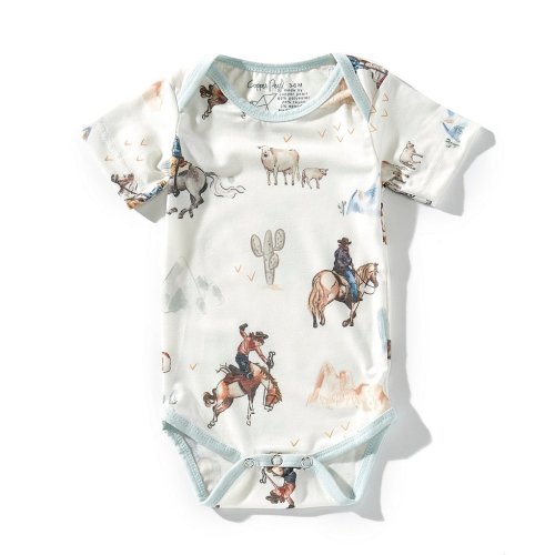 Copper Pearl Baby Boys Boone Western Print Short Sleeve Bodysuit