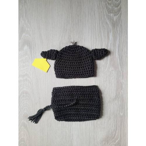 Cow hat - Newborn photo prop - knit crochet baby cow newborn preemie photo outfit costume