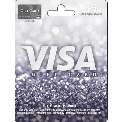 Visa $50 Gift Card (plus $4.95 Purchase Fee)