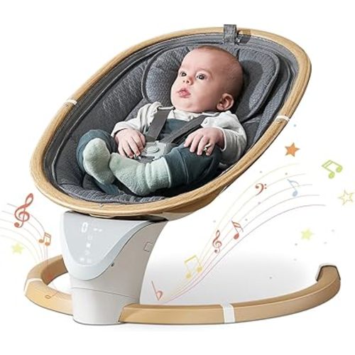 Baby Swings for Infants, Baby Swing for Newborns Boys Girls with 5 Swing Speeds Timing Function & Music, Portable Infant Swing