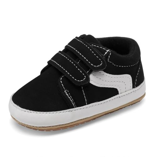 Clowora Unsex Baby Boys Girls Canvas First Walkers Shoes,Newborn Infant Non Slip Soft Sole Crib Casual Sneaker