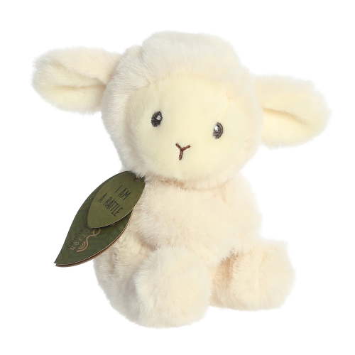 ebba - Small White Eco Ebba - 6" Lamb Rattle - Eco-Friendly Baby Stuffed Animal