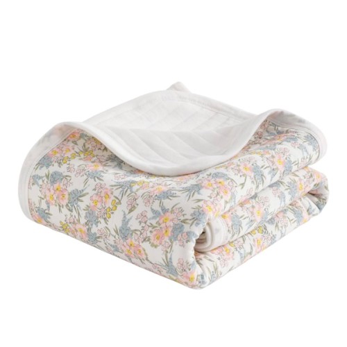 NTBAY Jersey Cotton Quilted Toddler Blanket, Breathable and Warm for Boys and Girls Baby Blanket, 30x40 Inches, Pink Floral