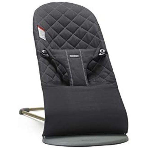 Babybjörn Bouncer Bliss - Black Quilted Cotton/Dark Gray Frame