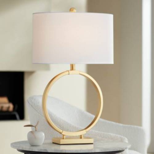 360 Lighting Kristy 27 1/2" High Modern Gold Loop Circle Table Lamp