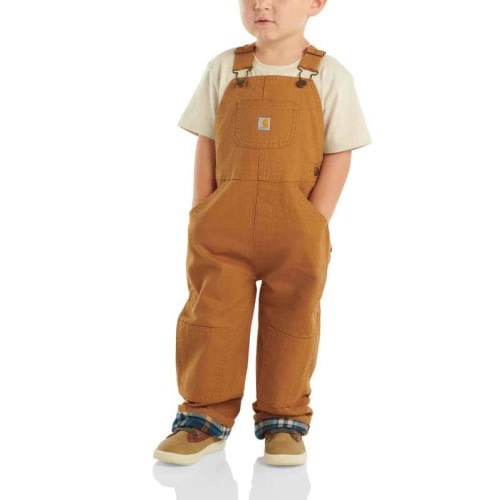Kids' Canvas Bib Overall Flannel-Lined (Baby/Toddler) | Baby Boy (0-24M) | Carhartt