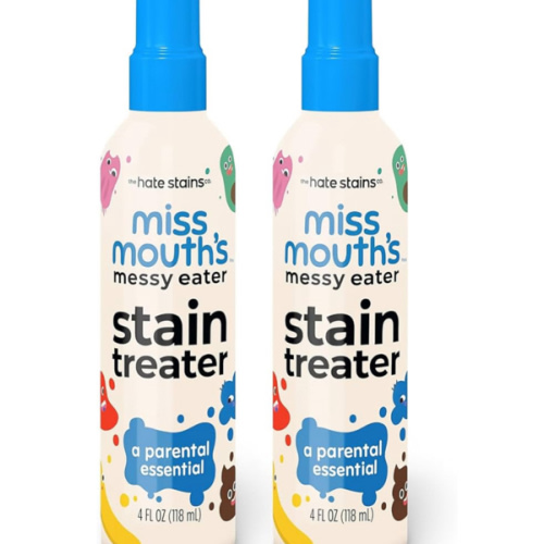 Miss Mouth's Messy Eater Stain Treater Spray - 4oz 2 Pack Stain Remover - Newborn & Baby Essentials - No Dry Cleaning Food, Grease, Coffee Off Laundry, Underwear, Fabric