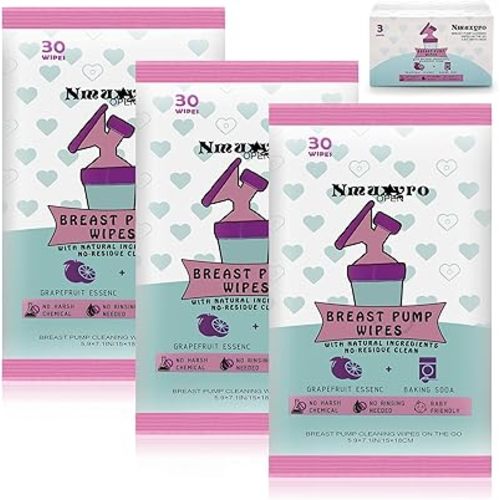 Breast Pump Wipes, 3 Packs Natural Pump Cleaning Wipes On The Go, Resealable Manual Pacifier Wipes Quick Clean Breastfeeding Supplies