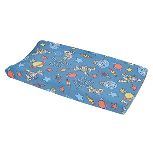 Disney Toy Story Buzz Lightyear Blue and Orange Blast-Off Contoured Changing Pad Cover