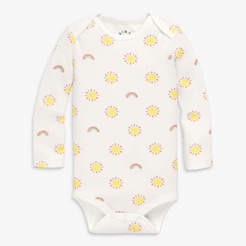 Organic long sleeve babysuit in sunny day | Primary.com