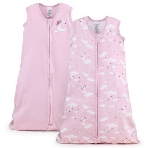 The Peanutshell Baby Sleep Bag, Swaddle Wrap, Sack, Pink Moon/celestial - M/l 2pk