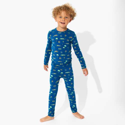 Monaco Blue Bamboo Long Sleeve PJ Set