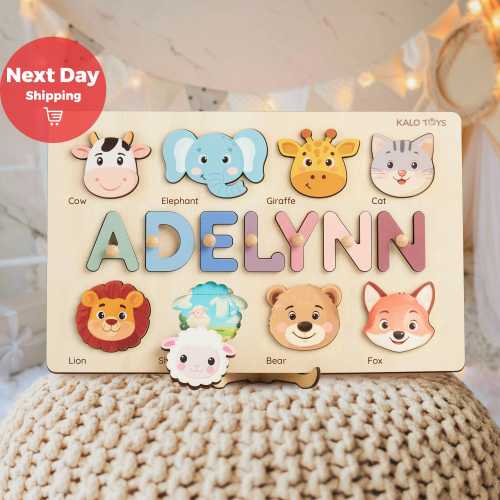 Personalized Name Puzzle, First Birthday Boy Gift, Toddler Toy, New Baby Girl & Boy Gift, Gifts For Kid, Baby Shower Gifts