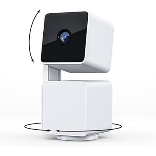 WYZE Cam Pan v3 Indoor/Outdoor IP65 1080P 360° Pan/Tilt/Zoom Wi-Fi Smart Home Security Camera with Motion Tracking for Baby & Pet, Color Night Vision, Works with Alexa & Google Assistant, White
