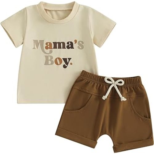 Kupretty Baby Boy Clothes Toddler Summer Outfit Short Sleeve T-Shirt Tee Tops Joggers Casual Shorts 2Pcs Clothing Set