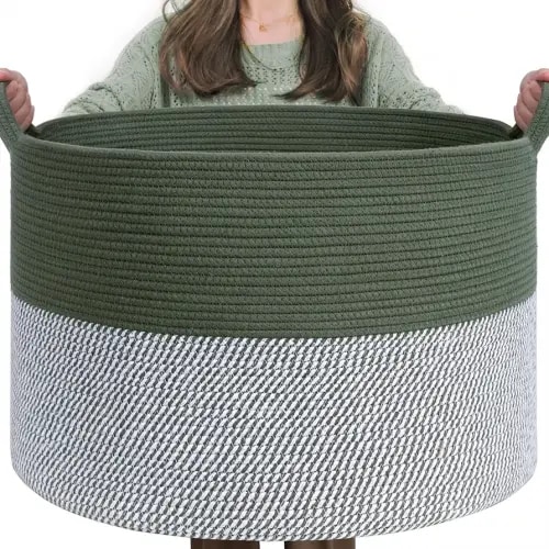 Large Toy Storage Basket, 21.7 x 13.8, Green