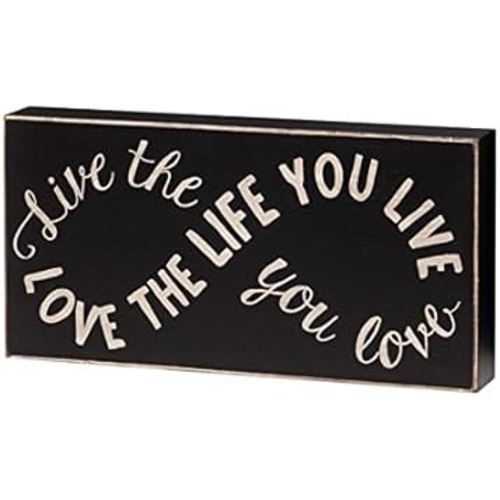 Live Love Decorative Box Sign - Living Life Infinity Sign Wooden Home Decoration