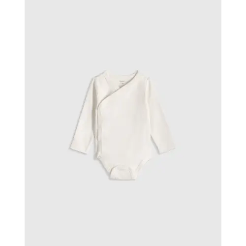 100% Organic Cotton Long Sleeve Kimono Bodysuit - Baby