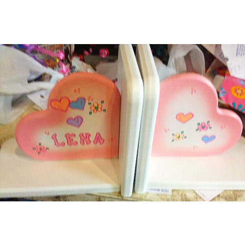 Heart Bookends with design