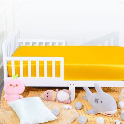 2 Pack Silk Satin Fitted Crib Sheet, Super Soft And Silky Crib Sheet For Boys, Girls, Unisex, 28x52 Inches, Yellow - Ntbay