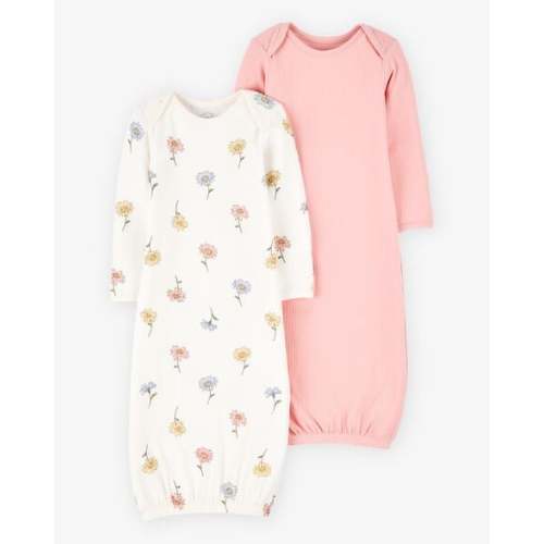 Baby Girl 2-Pack PurelySoft Sleeper Gowns - Pink - Carter's | Carter's