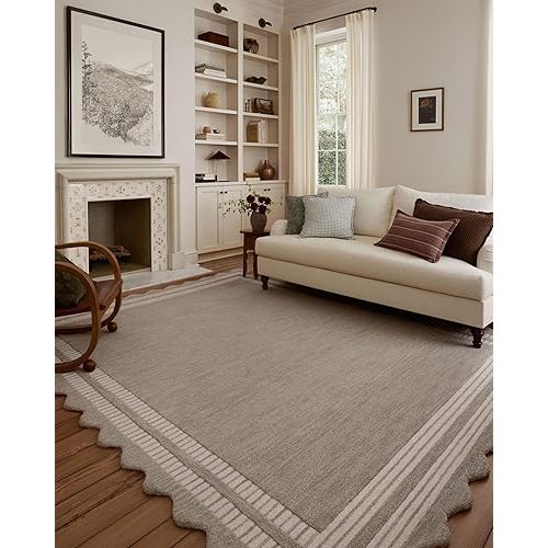 Loloi Chris Loves Julia Scottie Collection SCO-01 Fog/Ivory 5'-0" x 7'-6", .87" Pile Height, Area Rug