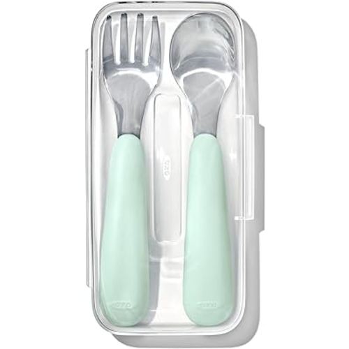 OXO Tot On-The-Go Fork and Spoon Set - Opal