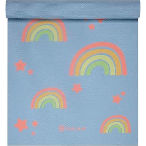 Gaiam Kids Yoga Mat Exercise Mat, Yoga for Kids with Fun Prints - Playtime for Babies, Active & Calm Toddlers and Young Children (60" L x 24" W x 3mm Thick)