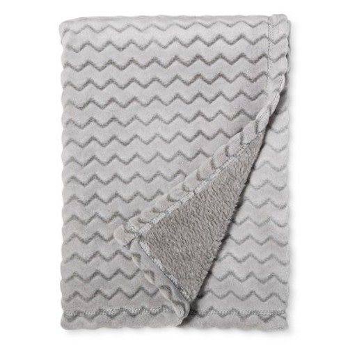Plush Embossed Baby Blanket Chevron - Cloud Island™ Gray
