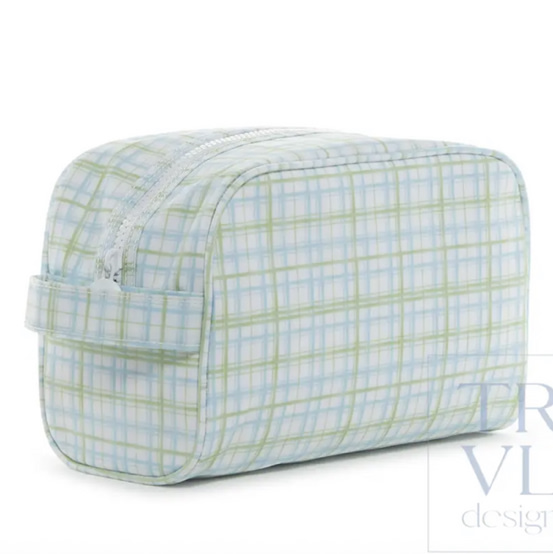 Dopp Bag - Stowaway Toiletry Bag - Classic Plaid Green