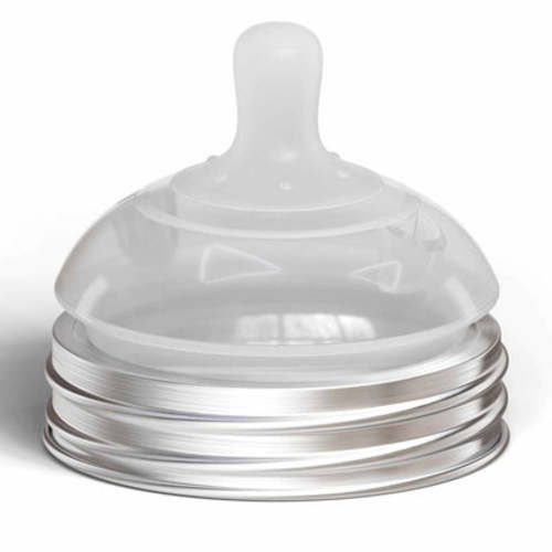 Burrbaby Glass Bottle Conversion Nipple (2-Pack) - 3+ mo, slow flow