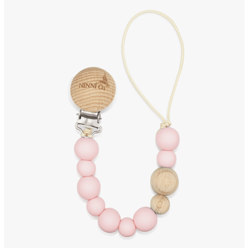 Ninni Co. Rosebud Pink Pacifier Clip